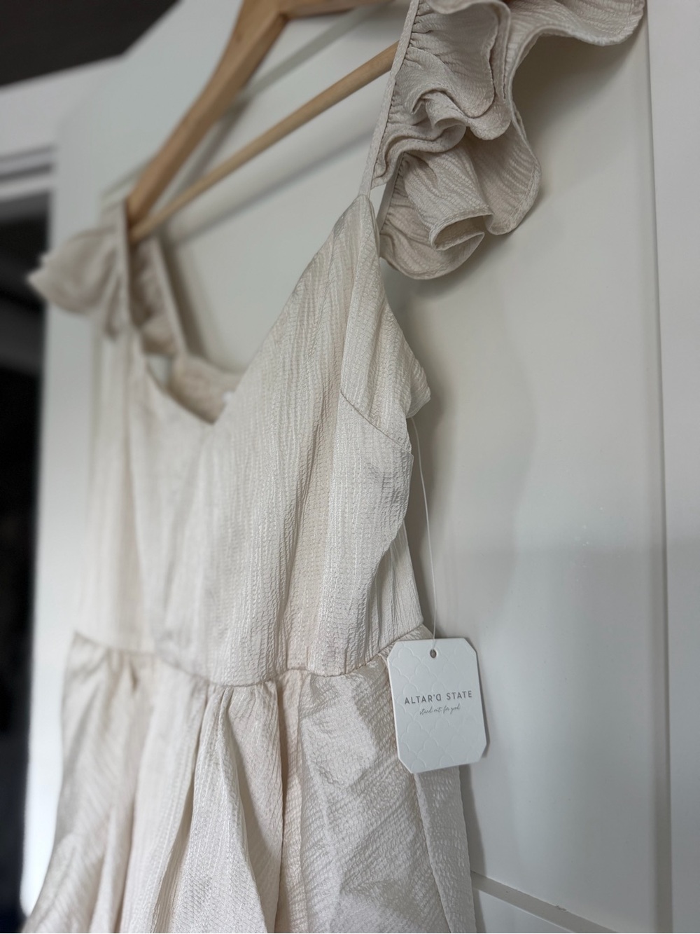 Altar'd State Cream Tiered Ruffle Maxi Dress - Picture 4 of 9